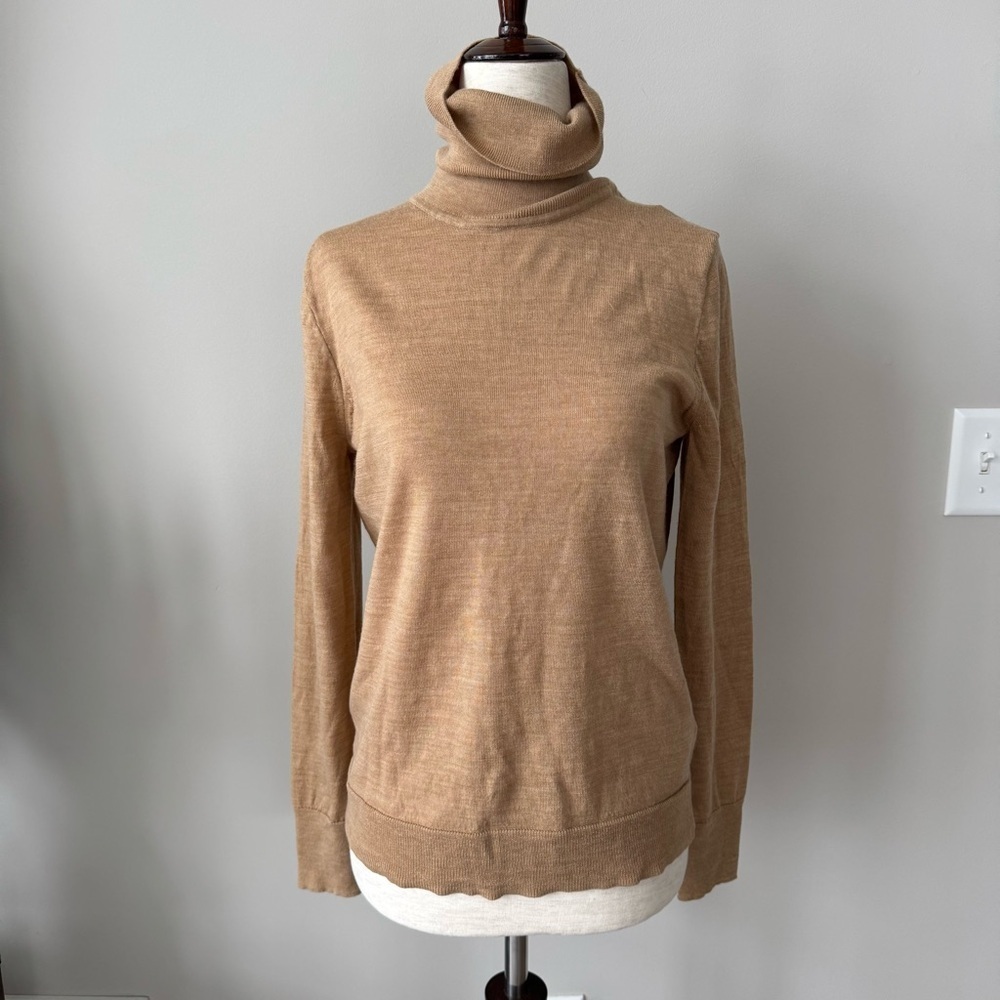 J. Crew Margot turtleneck sweater - 100% Wool - Tan